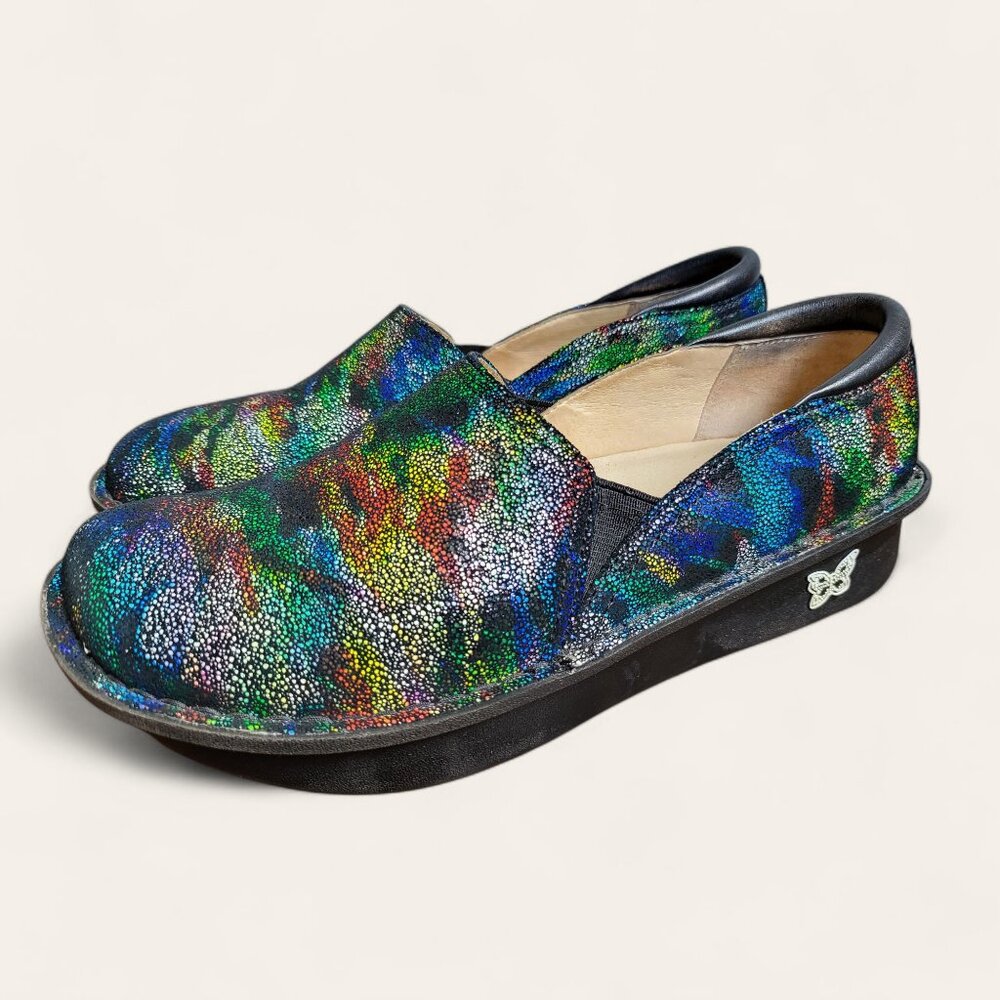 Alegria Debra Primary Impression Leather Slip On Shoes Womens 8.5 EU 39 Black